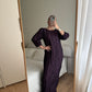 Pleated irregular purple dress