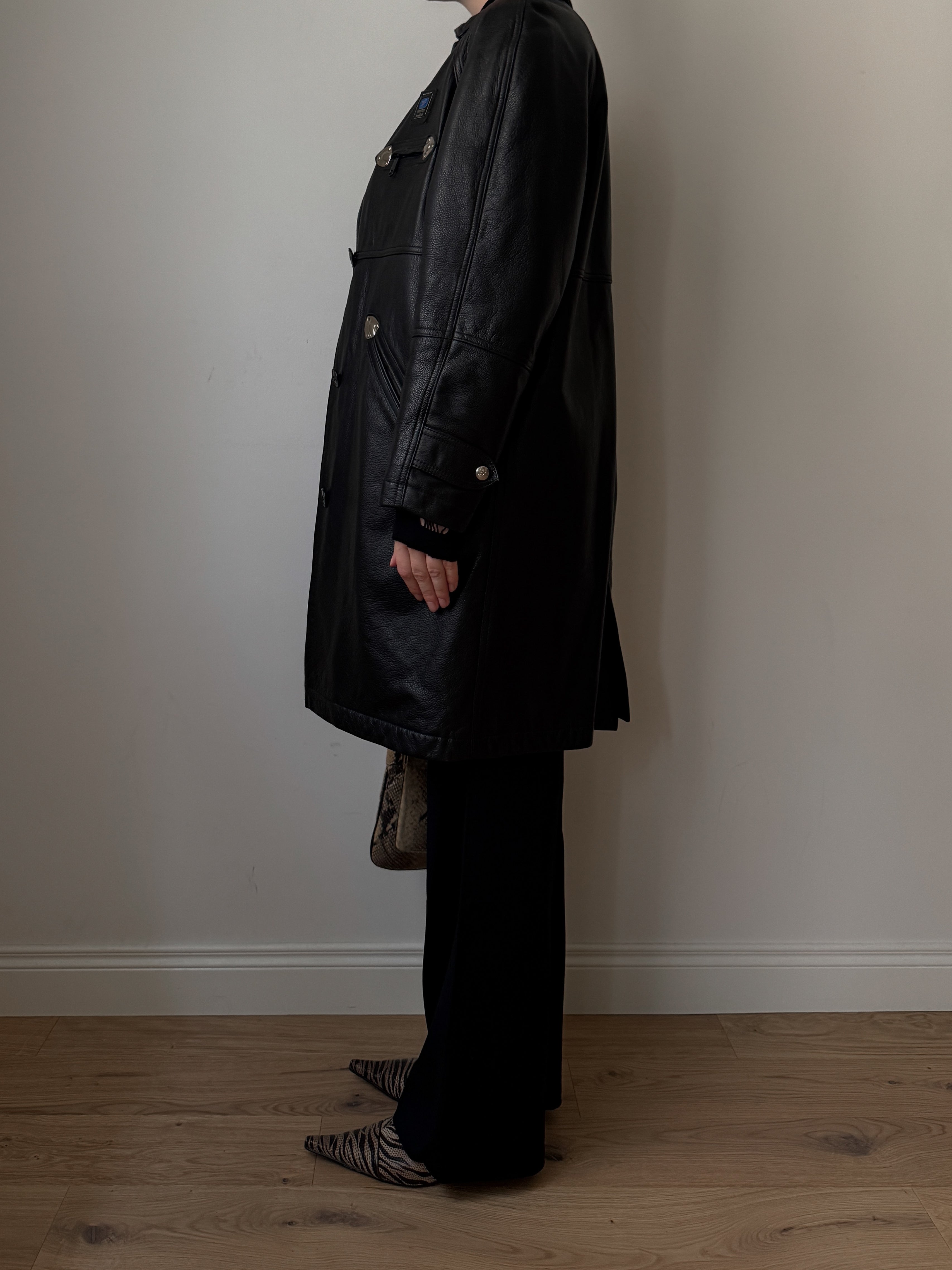 Piero Guidi leather black jacket