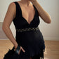 Pure silk black top