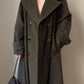 Wool and mohair olive coat