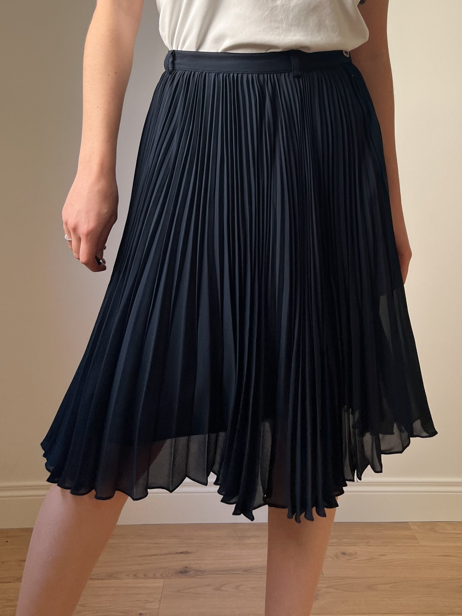 Aspesi pure silk blue skirt