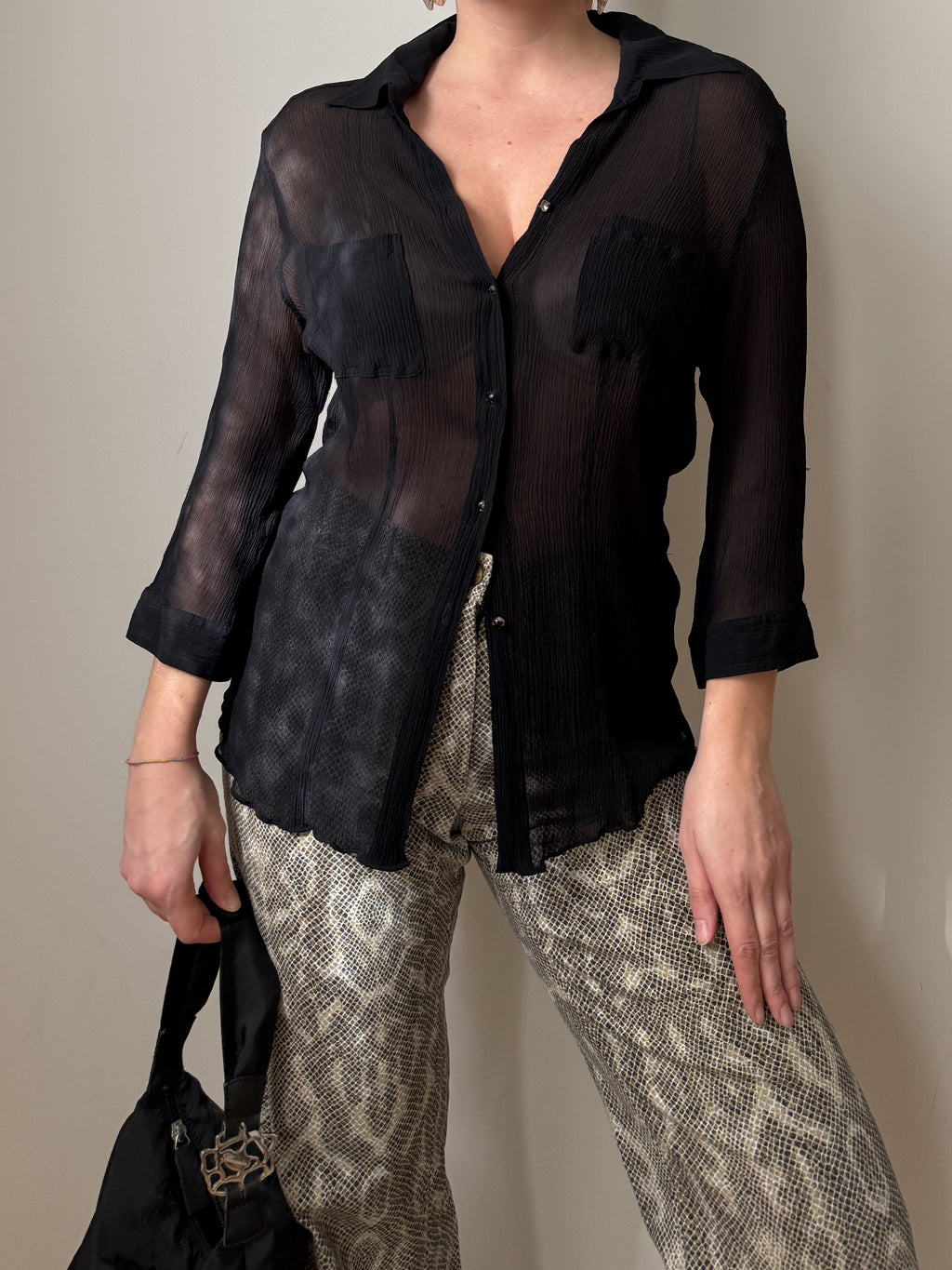 Pure silk black blouse