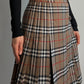 Pure wool pleated tartan skirt