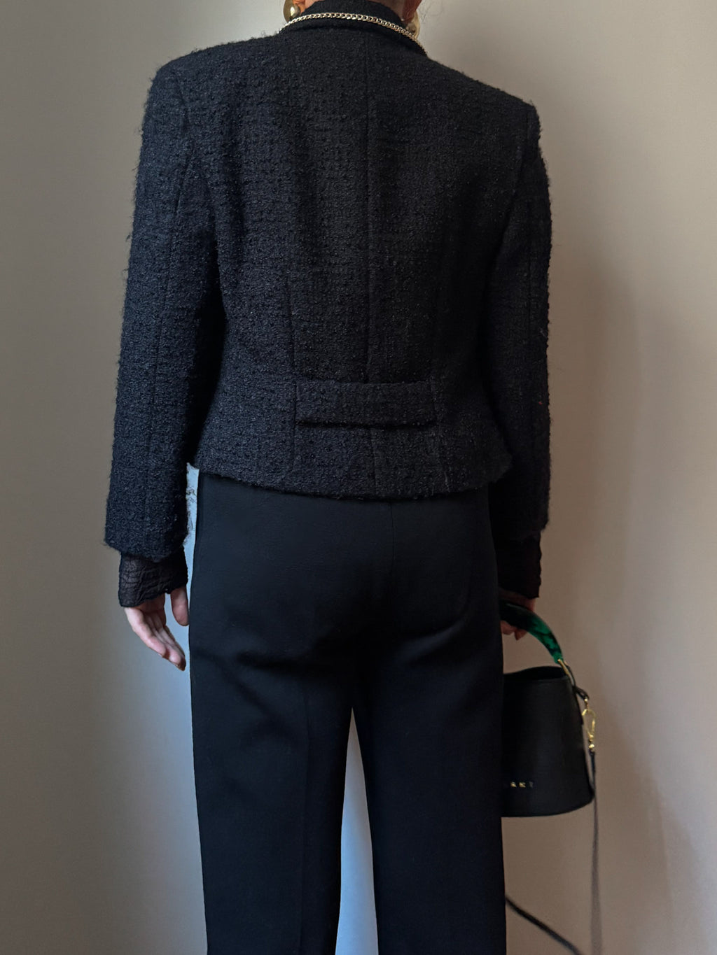 Pure wool bouclè black jacket