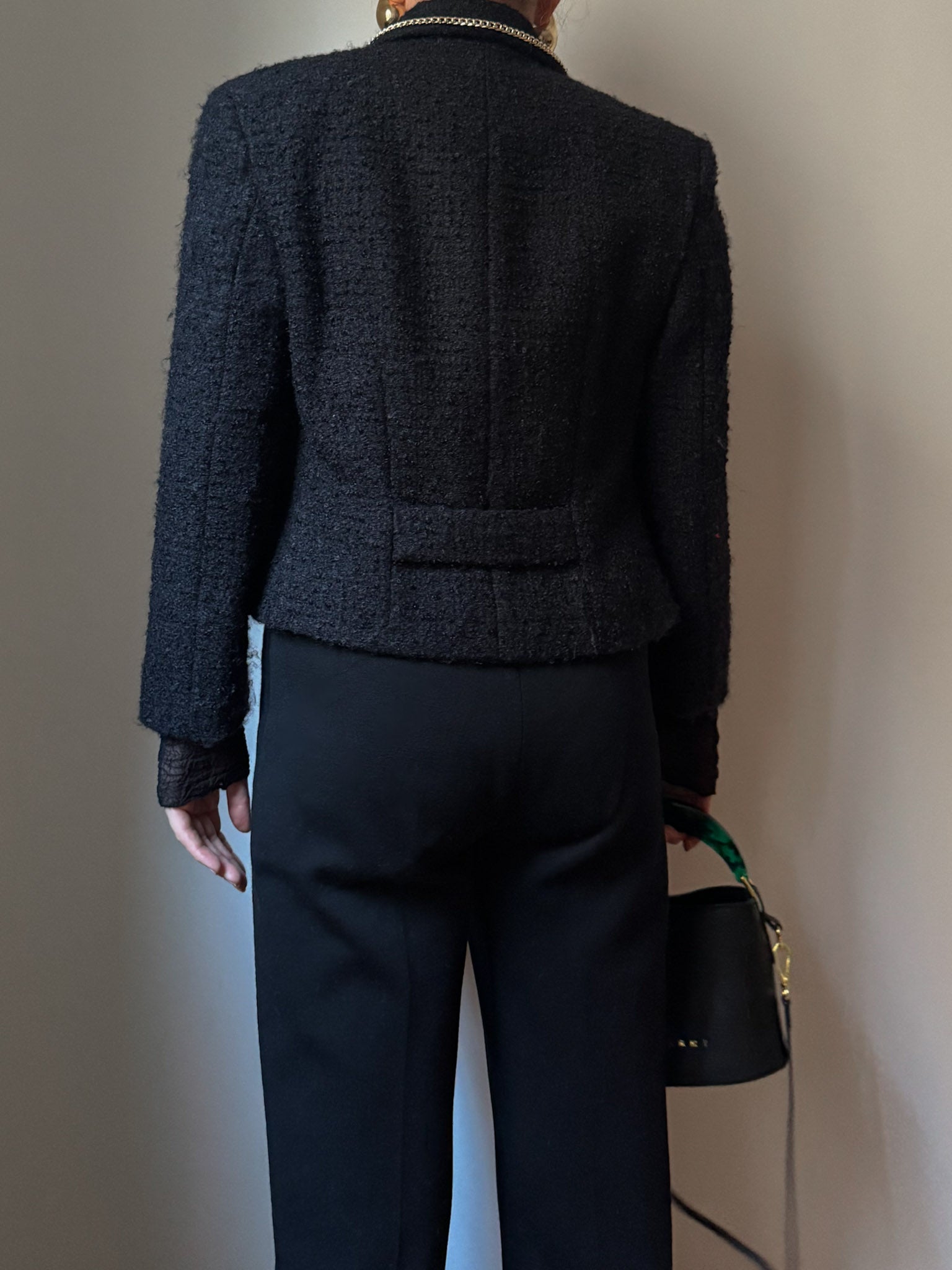 Pure wool bouclè black jacket