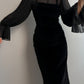 Velvet black long dress