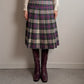 Pure wool pleated pink tartan skirt