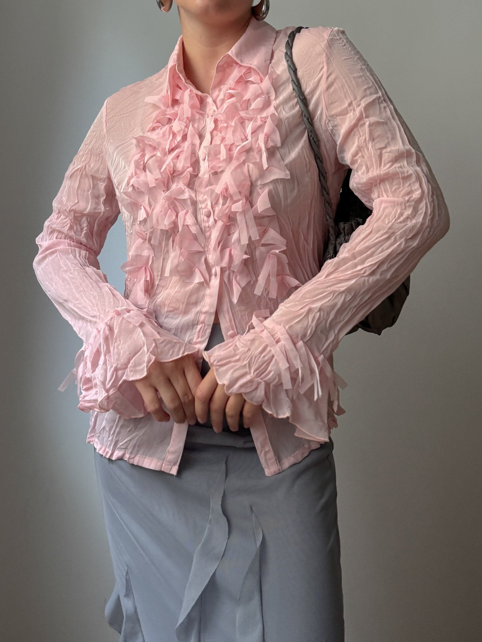 Viscose blend pink shirt