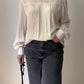 Silk blend ivory blouse