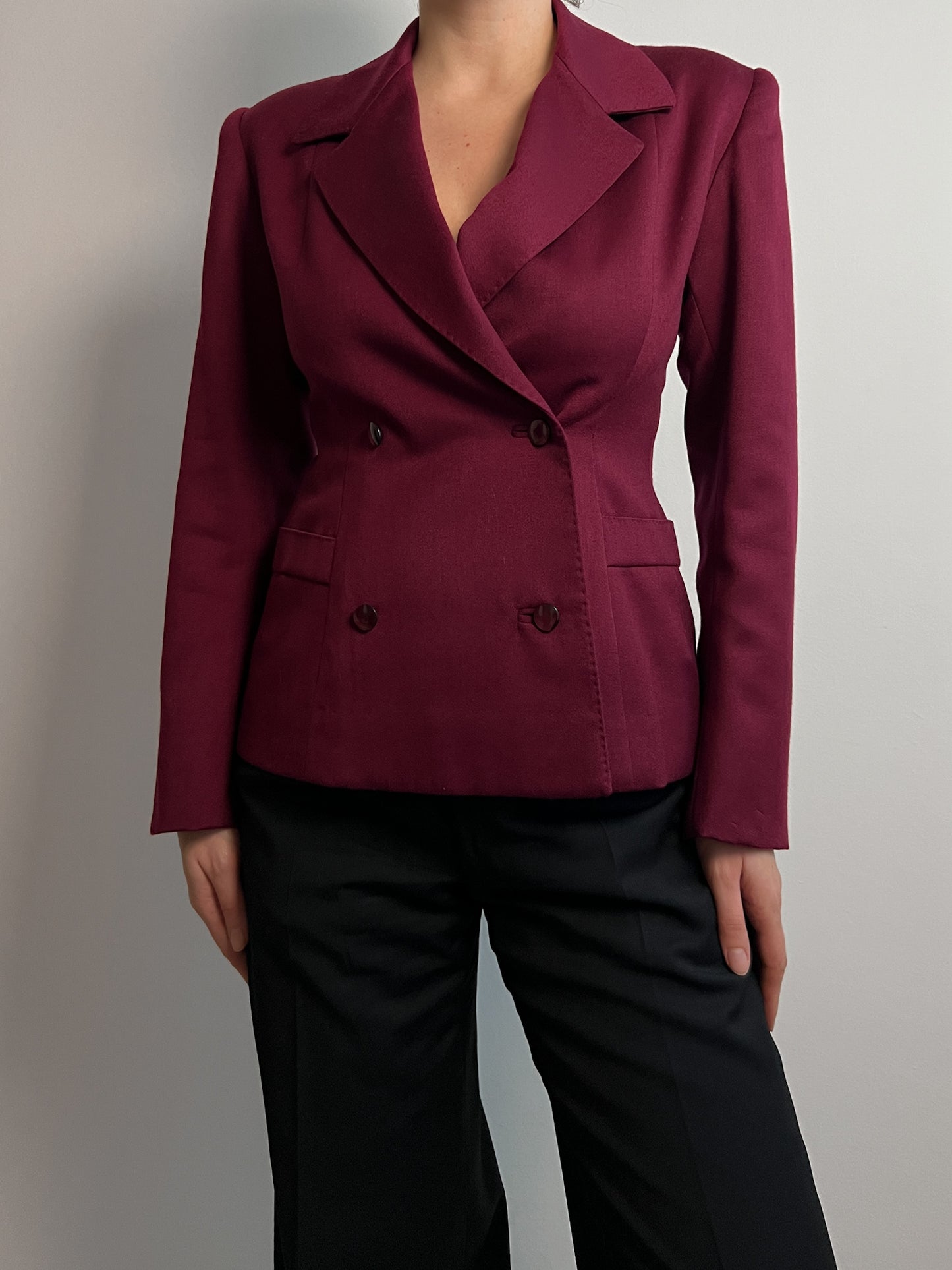 Pure wool bordeaux blazer