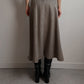 Pure virgin wool taupe long skirt