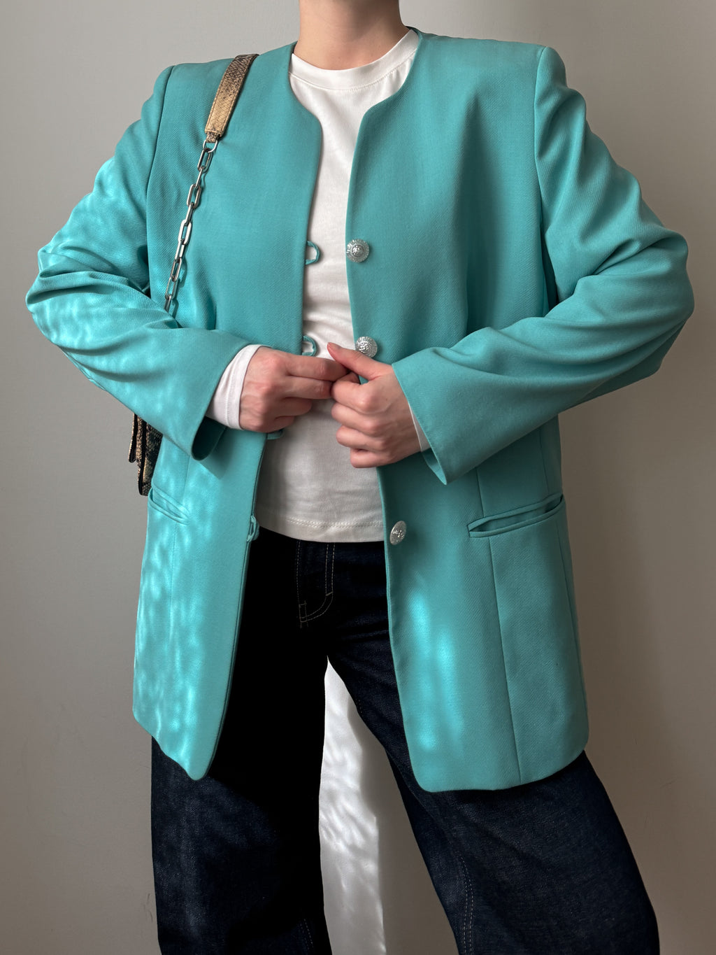 Pure wool turquoise jacket