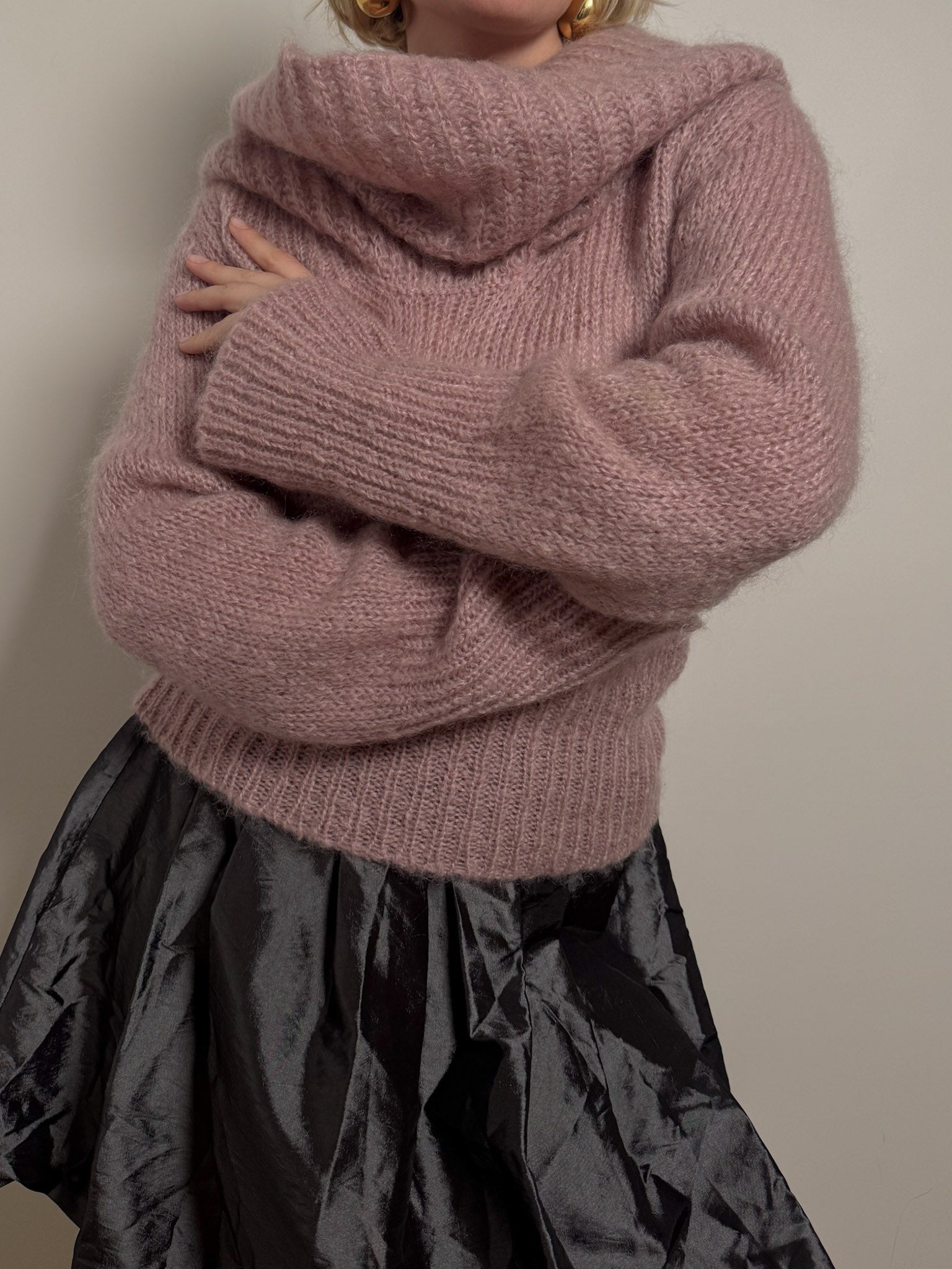 Mohair and wool pink pull