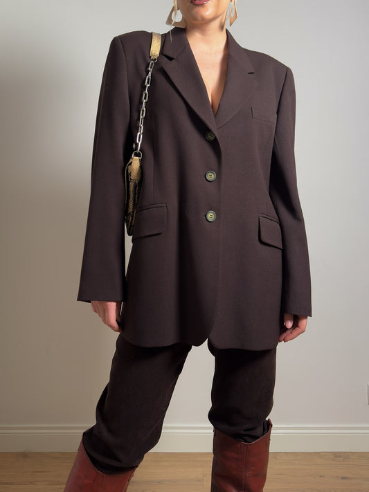 Pure wool chocolate blazer