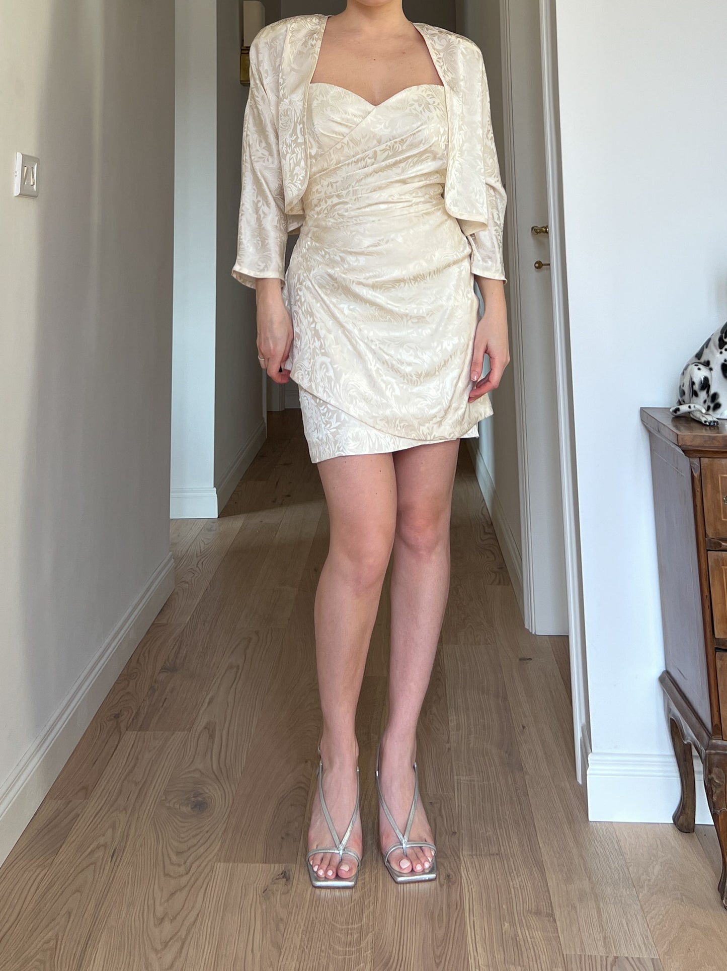 Pure silk ivory mini dress