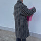 Pure wool check grey coat