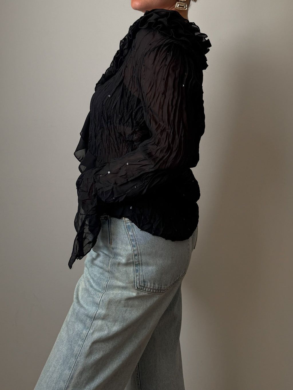 Silk and viscose black blouse