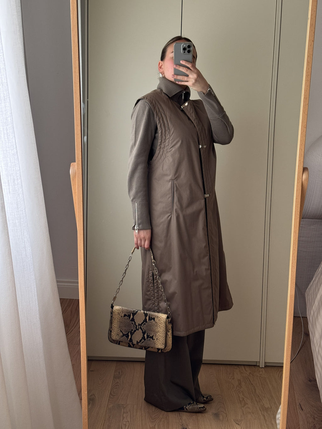 Quilted dove grey vest