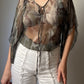 Pure silk camo blouse