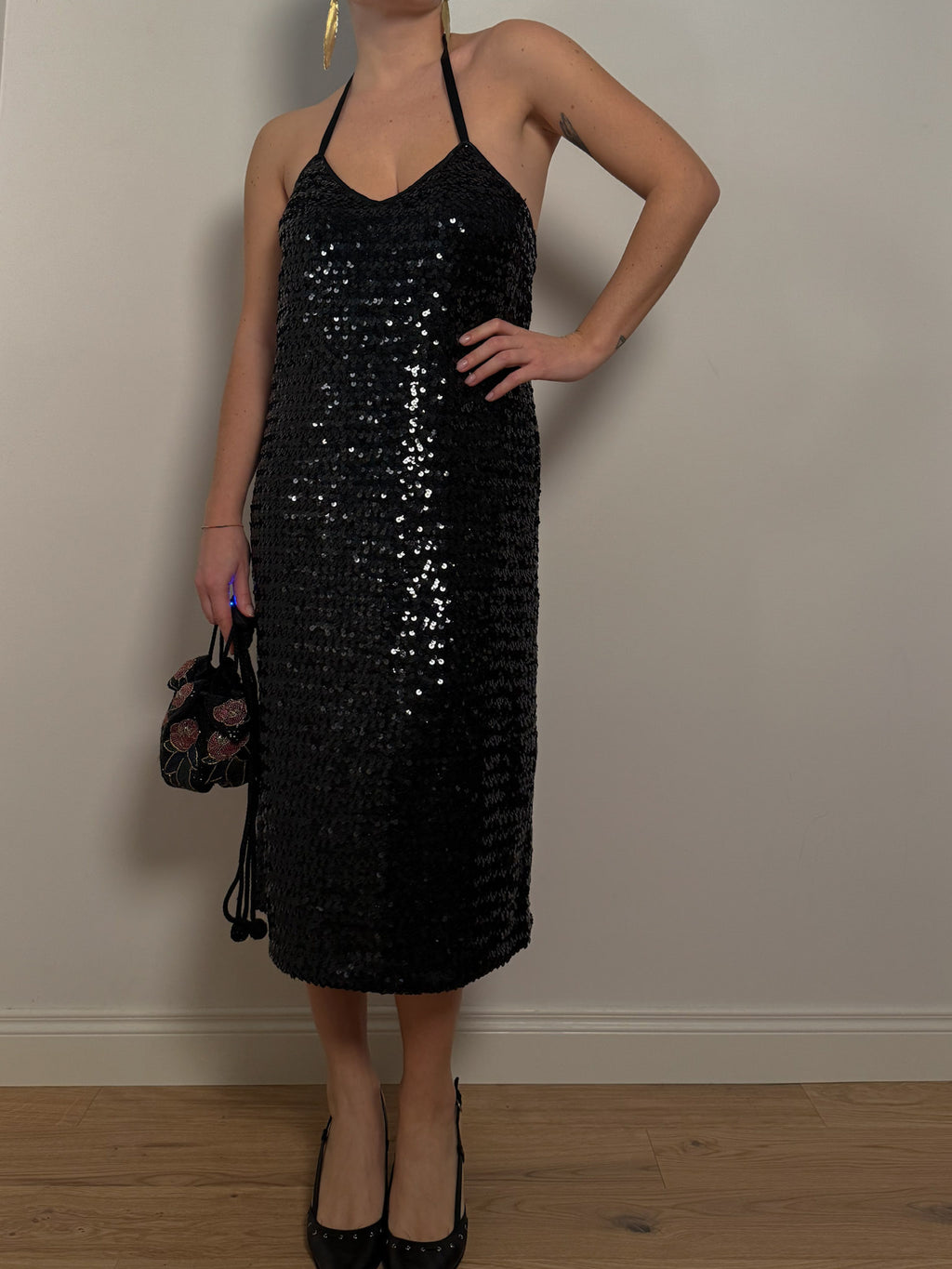 Sequins black dress