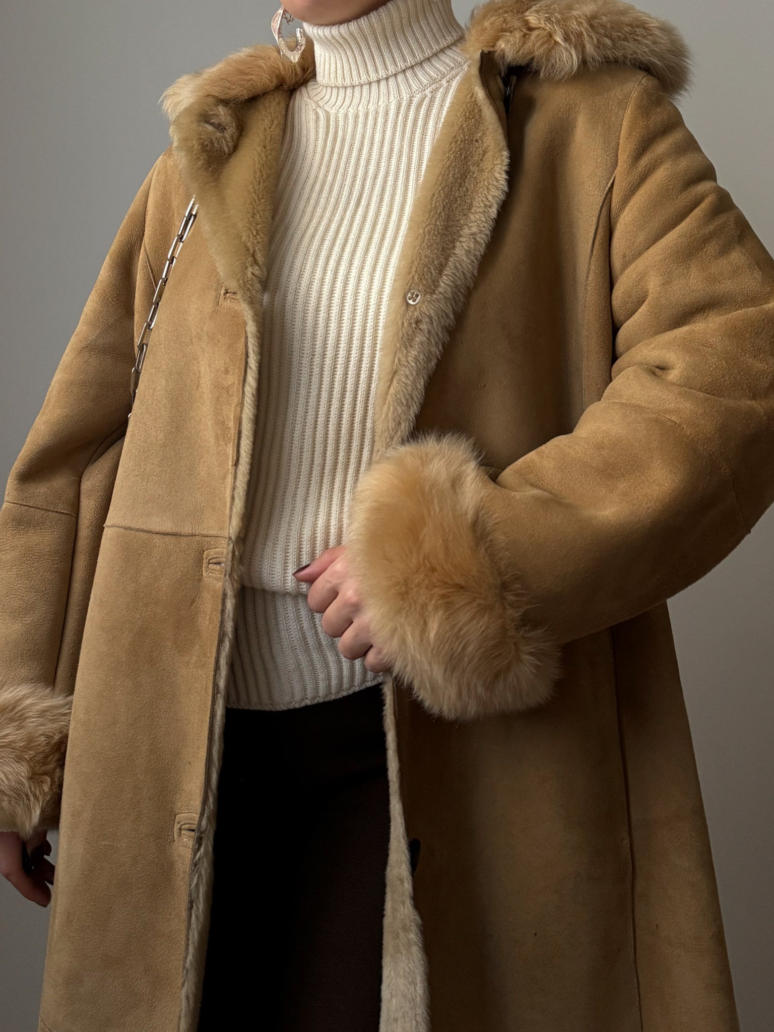 Original shearling biscuit coat
