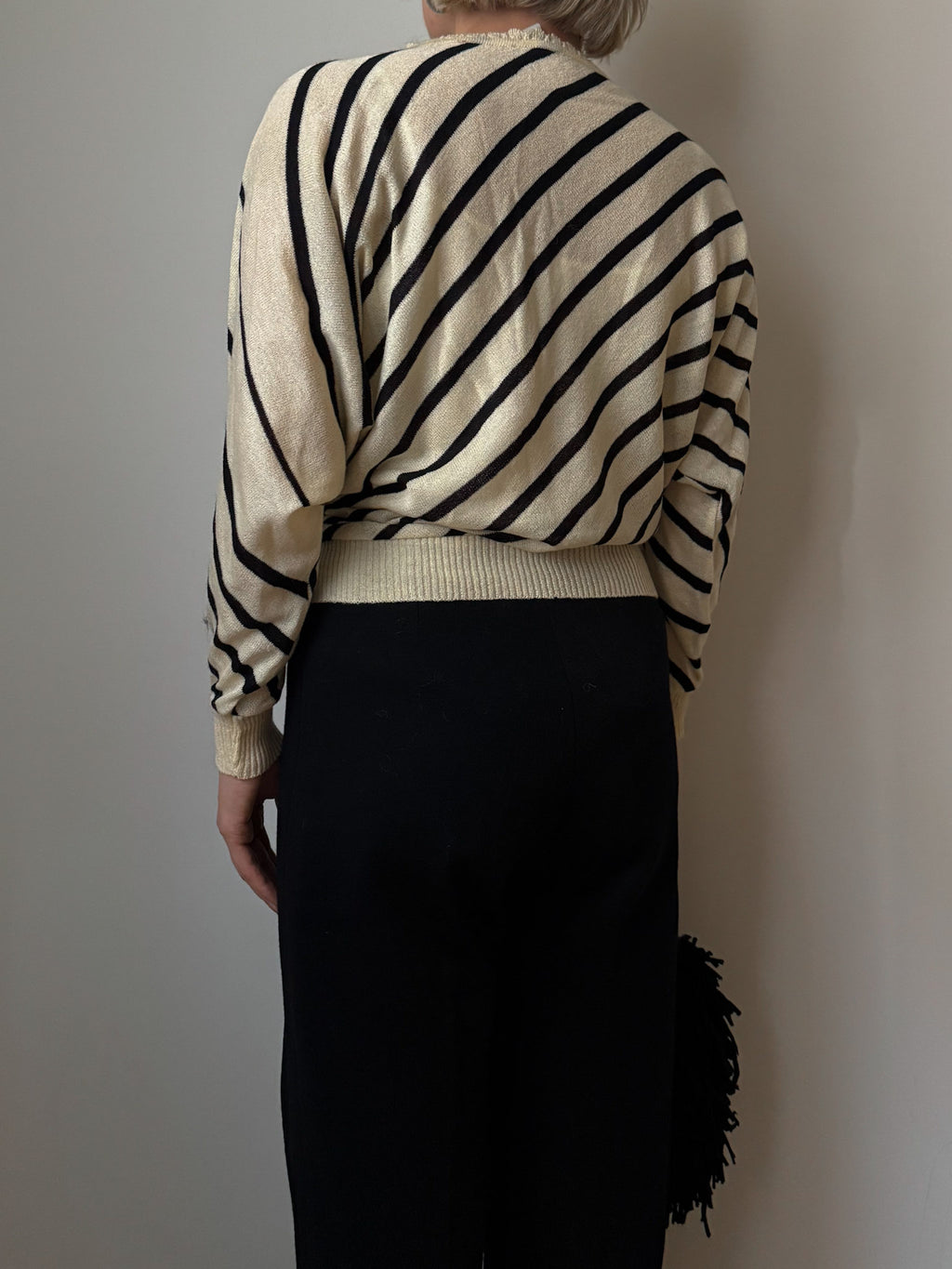 Black and white striped top