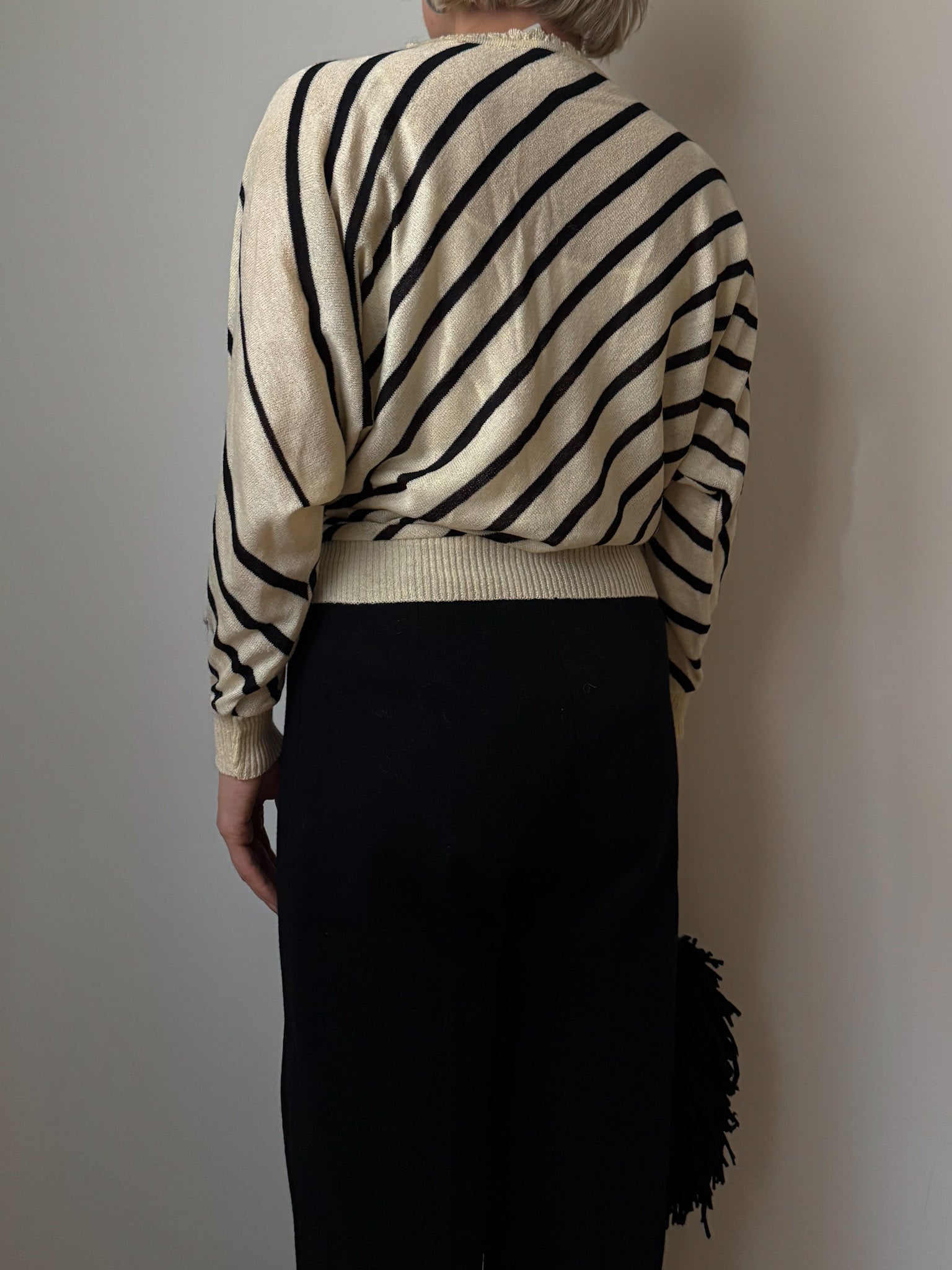 Black and white striped top