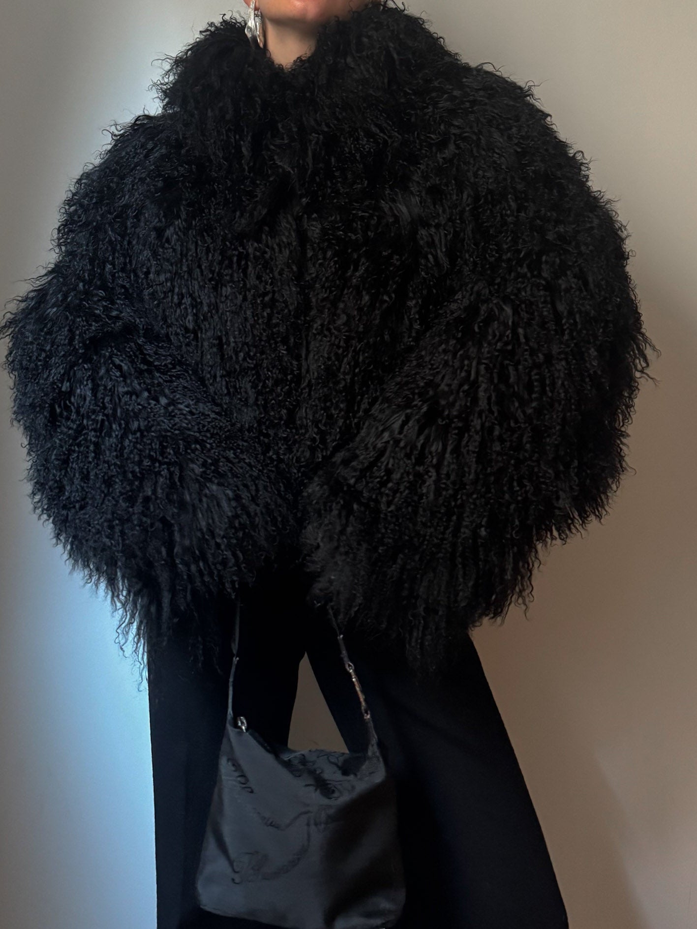 Real mongolian black fur