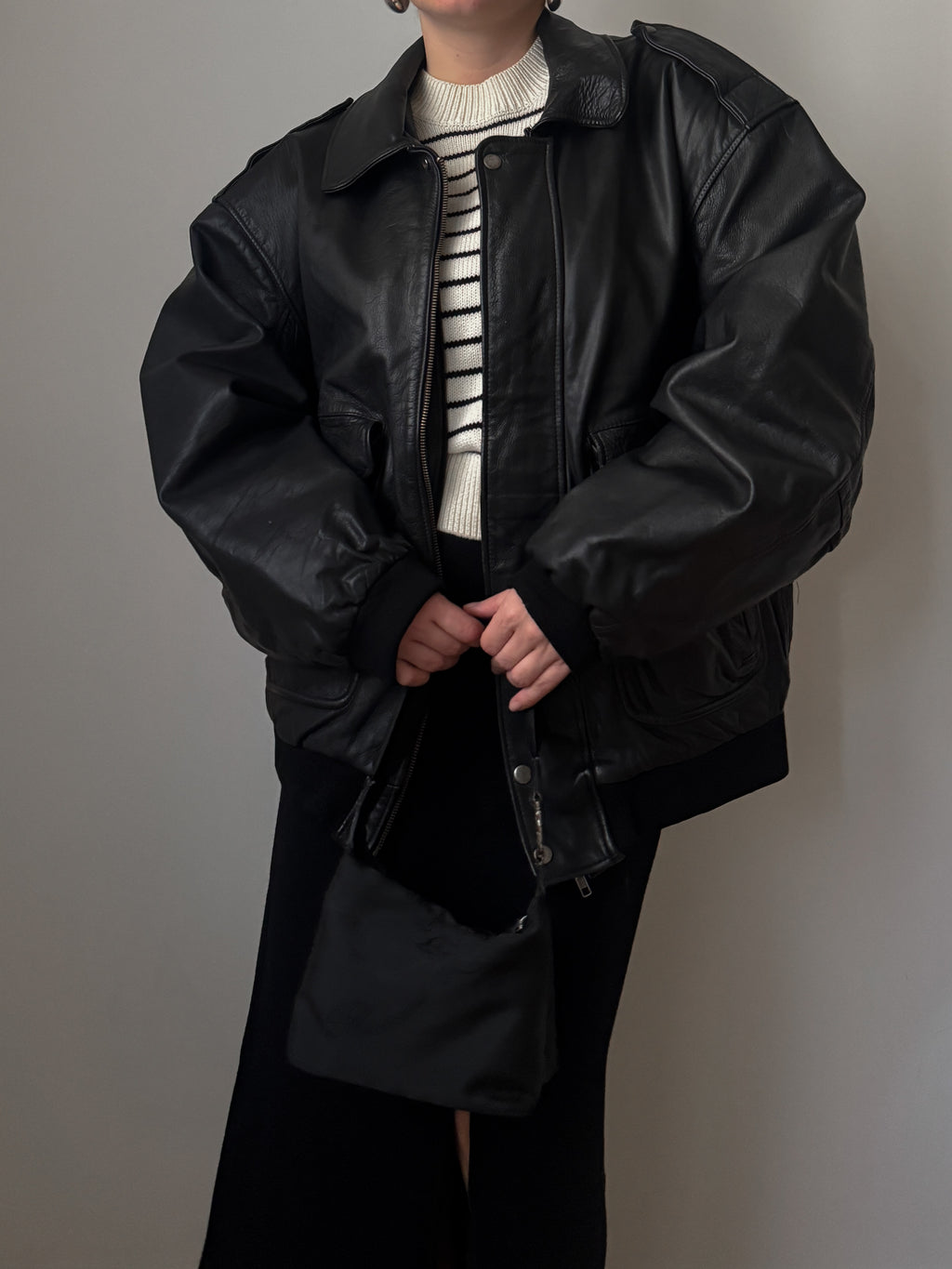 Real leather black jacket