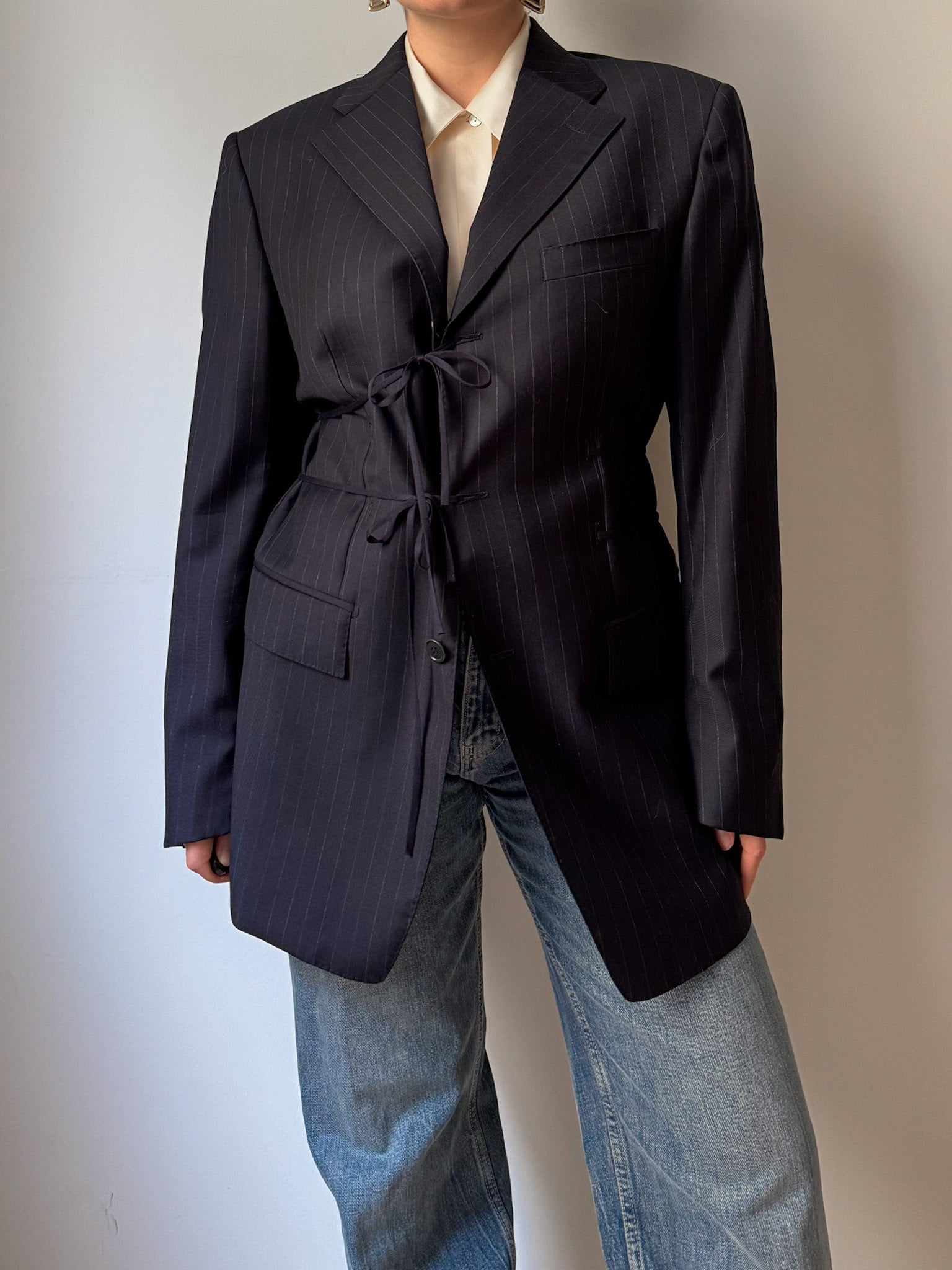 Brando pinstriped blue blazer