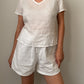 Pure linen white top