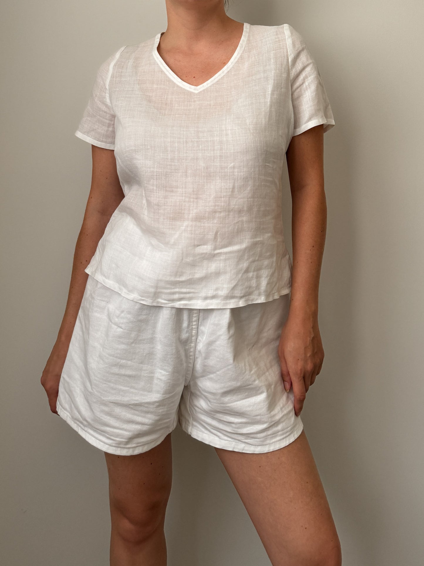 Pure linen white top