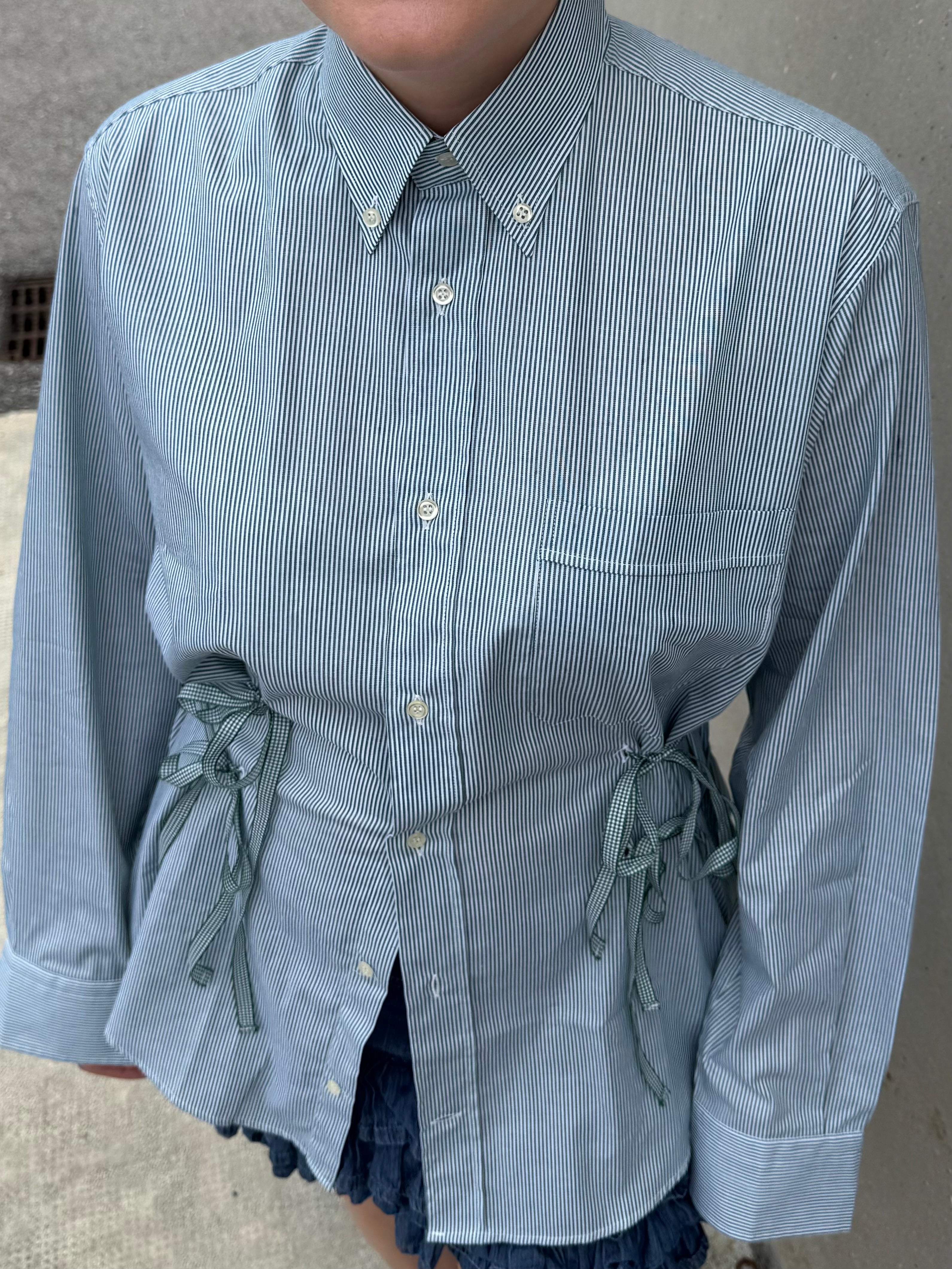 Isotta striped green cotton