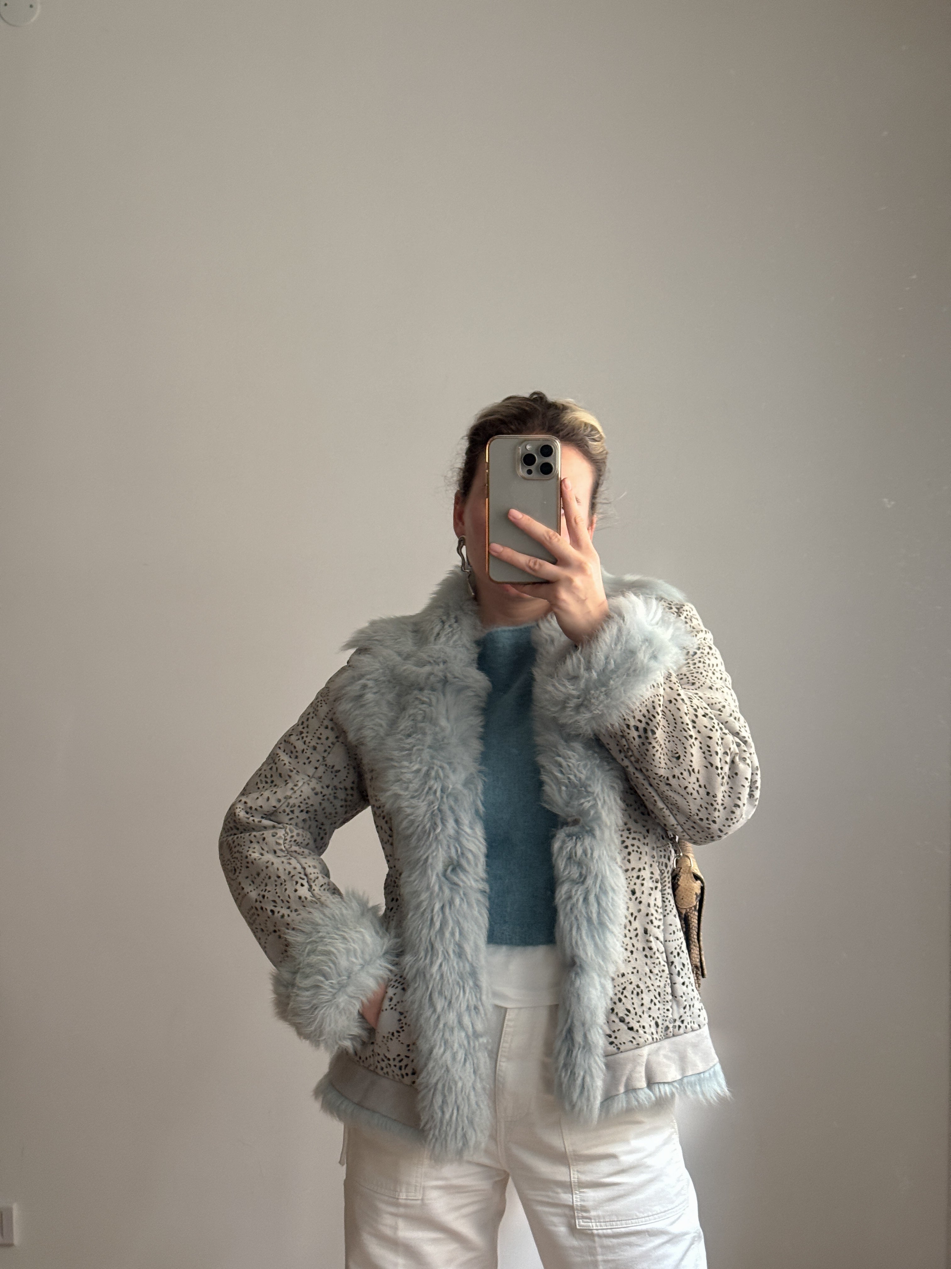 Suede and shearling sky jacket