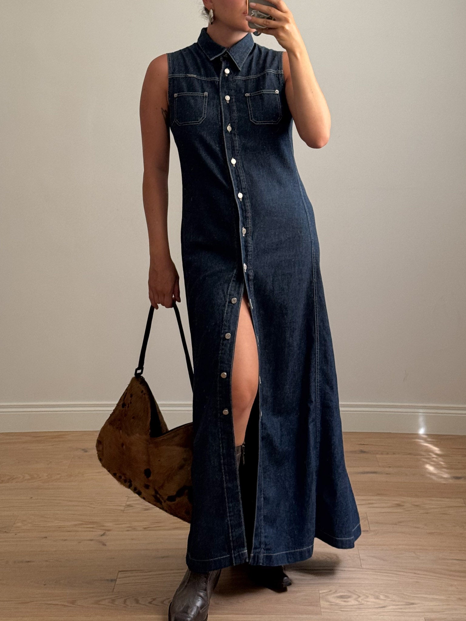 Rifle denim long dress