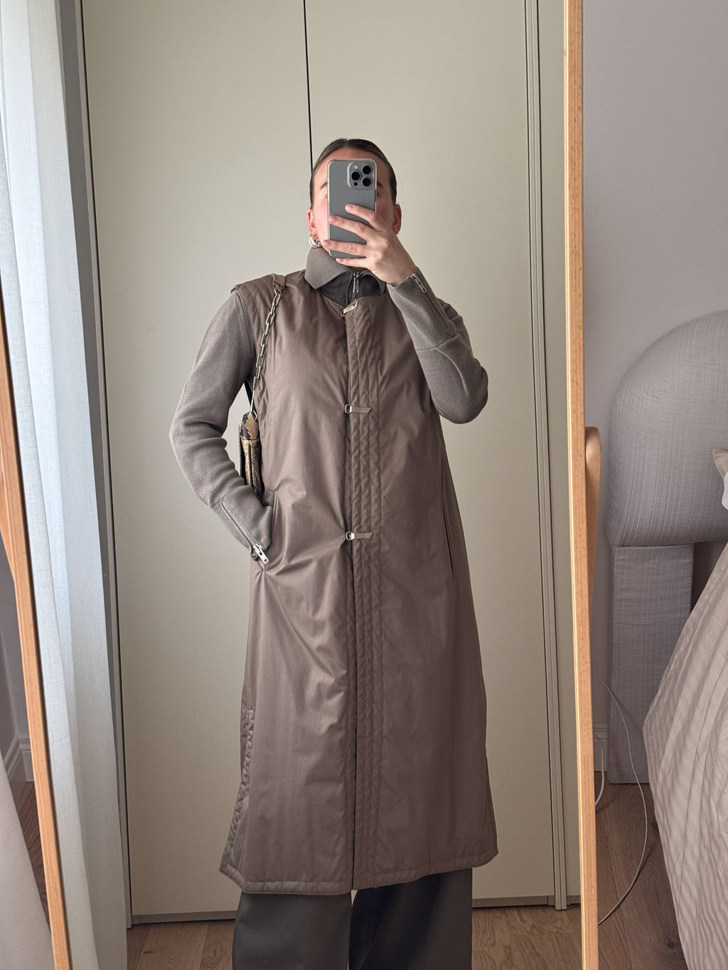 Quilted dove grey vest