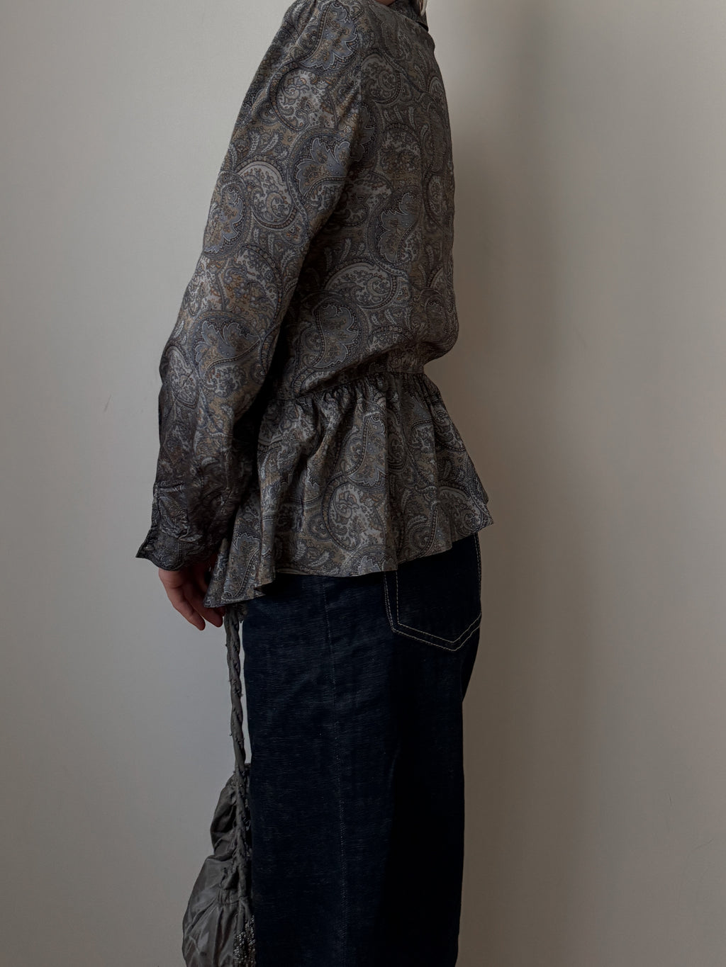 Pure viscose grey blouse