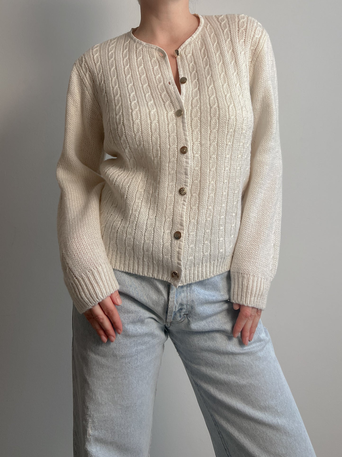 Pure wool ivory cardigan