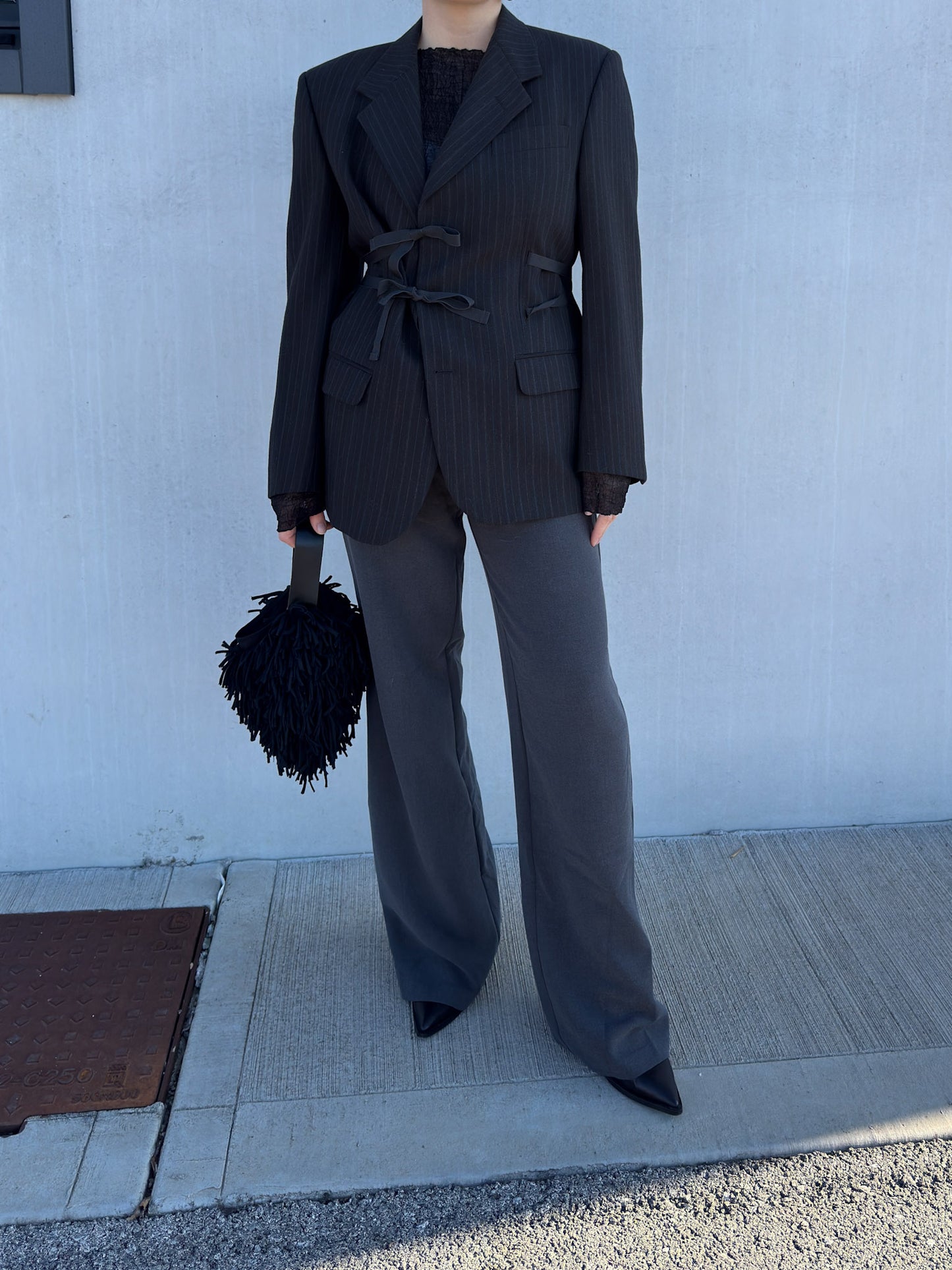 Brando grey pinstriped wool (Vittorio Lorini)