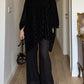 Velvet and sheer black set