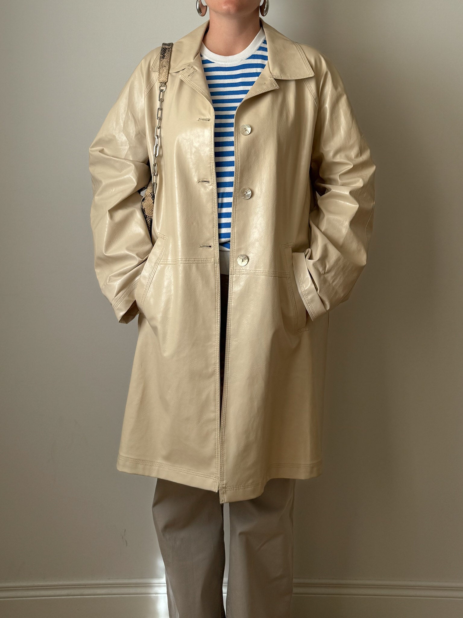 Cream raincoat