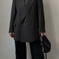 Pure wool grey doublebreast blazer