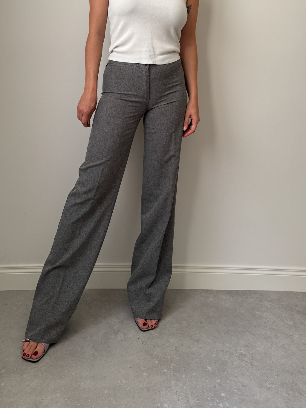 Wide leg grey pants