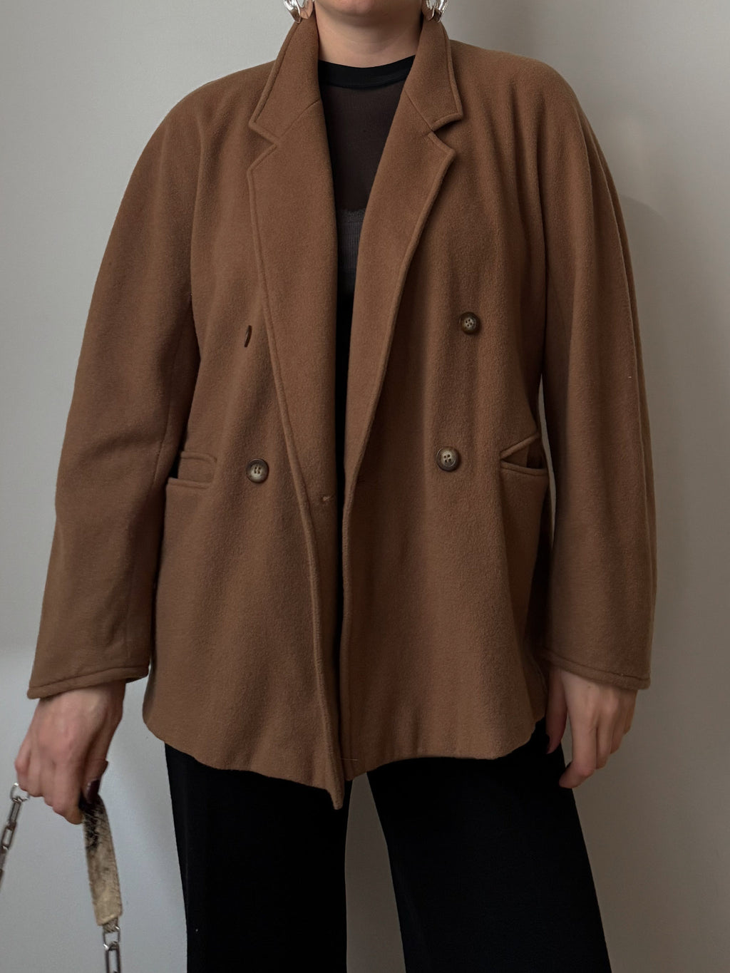 Persona cashmere and wool camel jacket