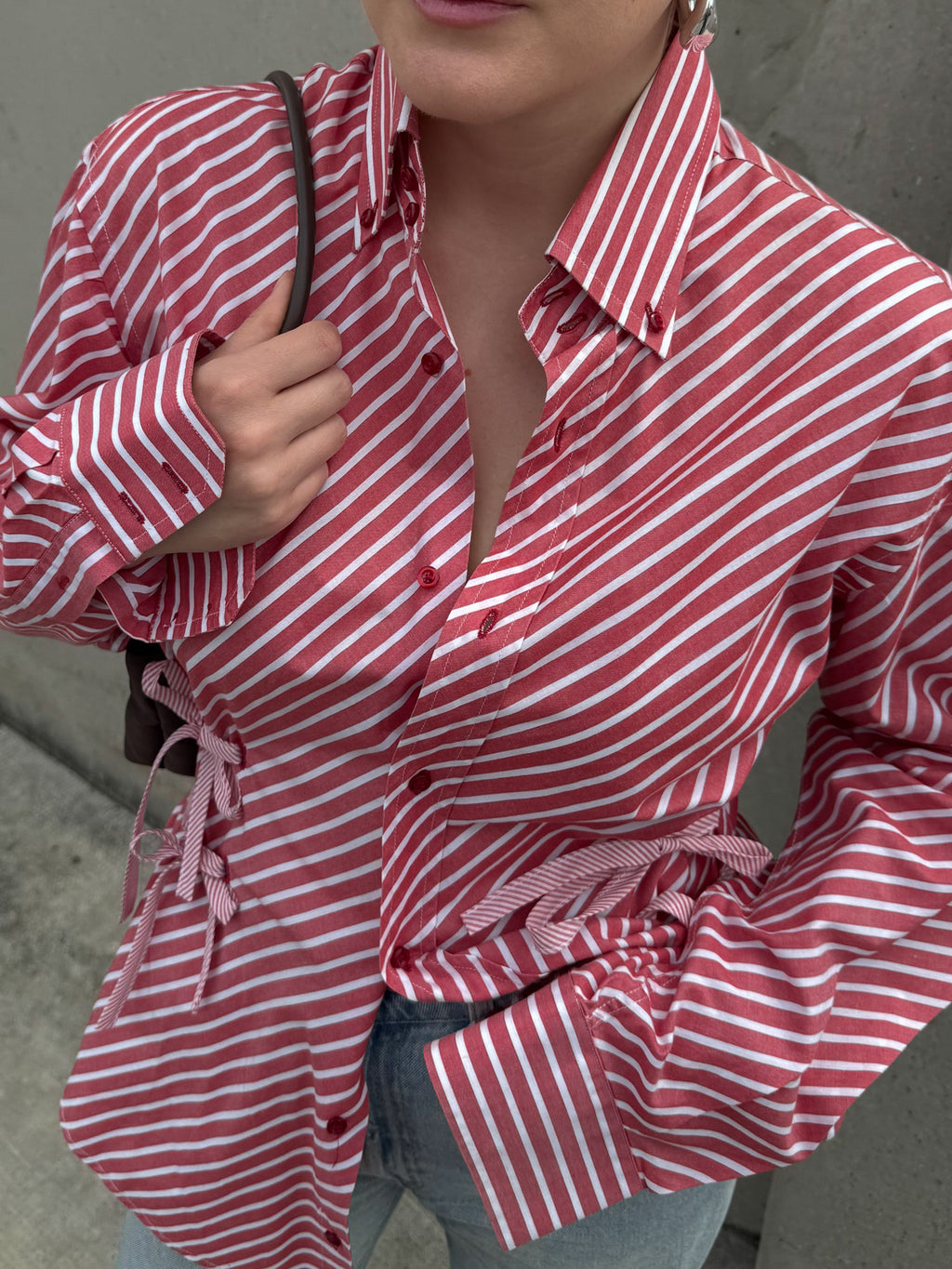 Isotta striped red cotton