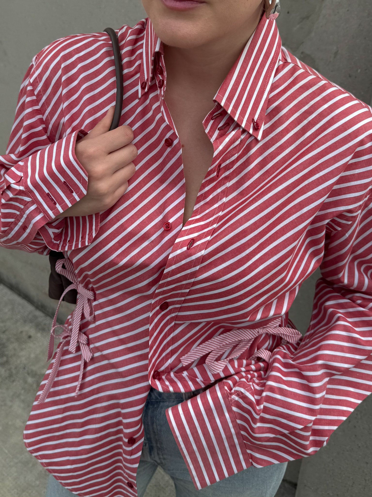 Isotta striped red cotton
