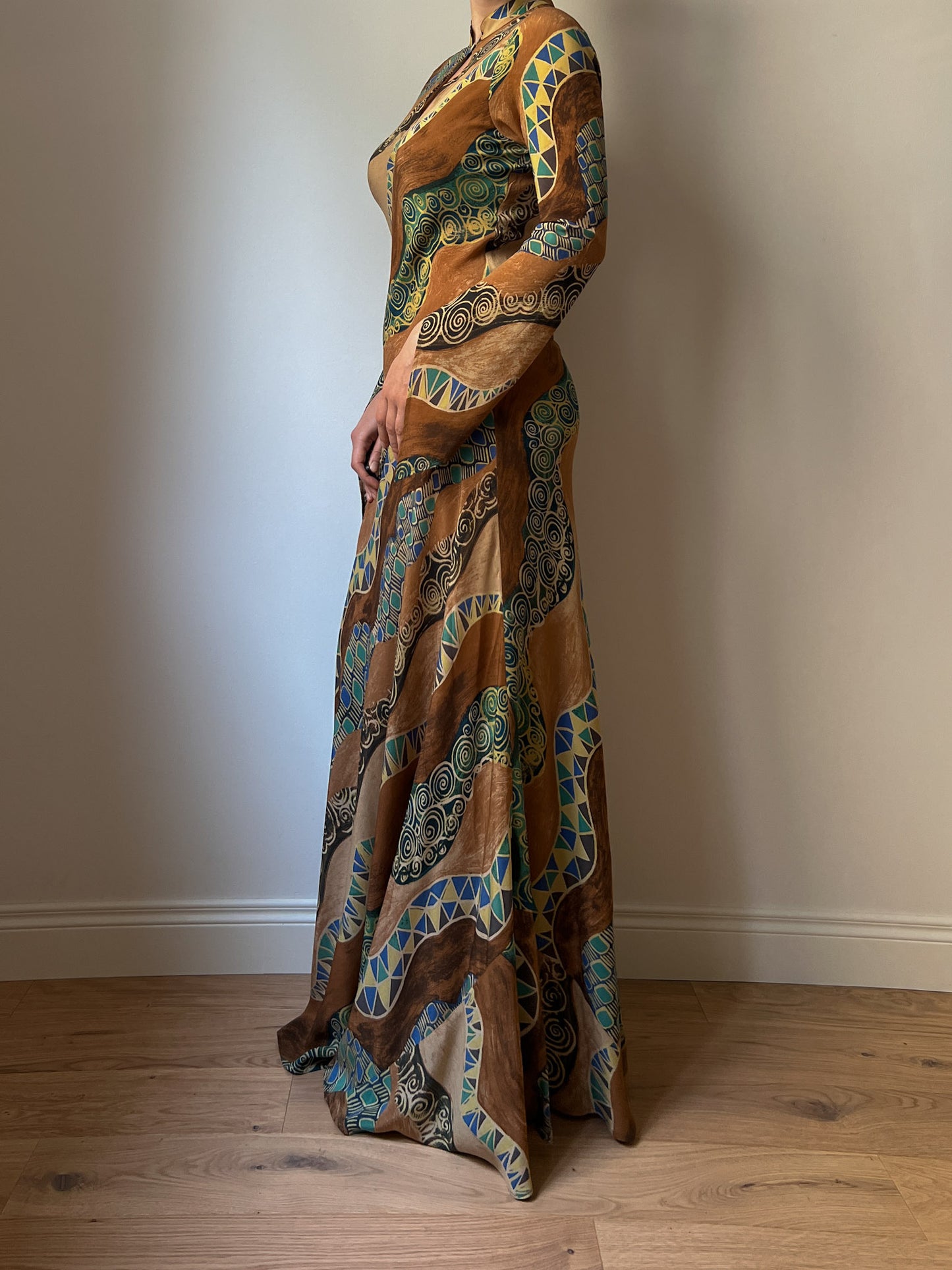 Pure silk long dress