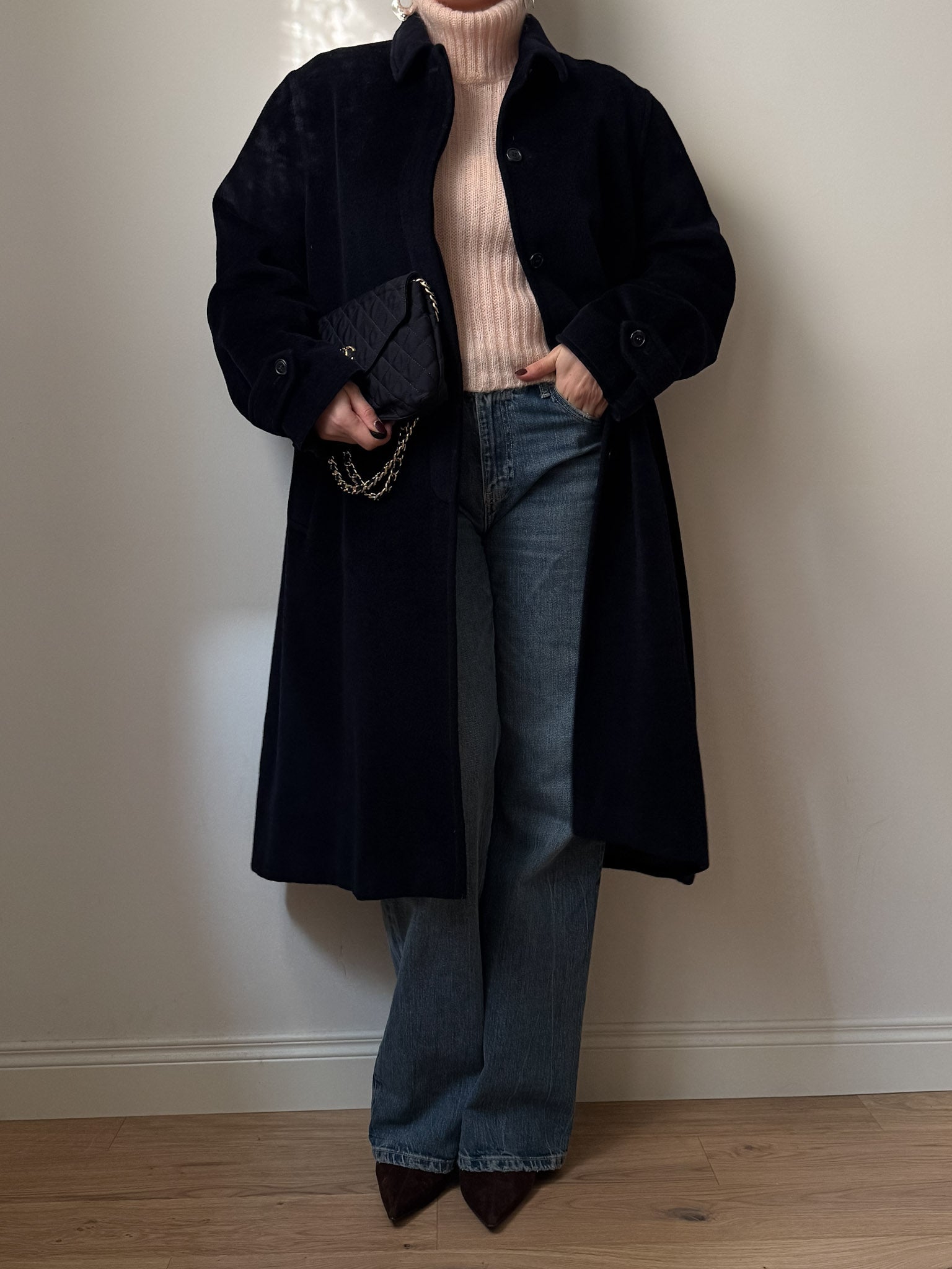 Max Mara wool and cashmere blue coat