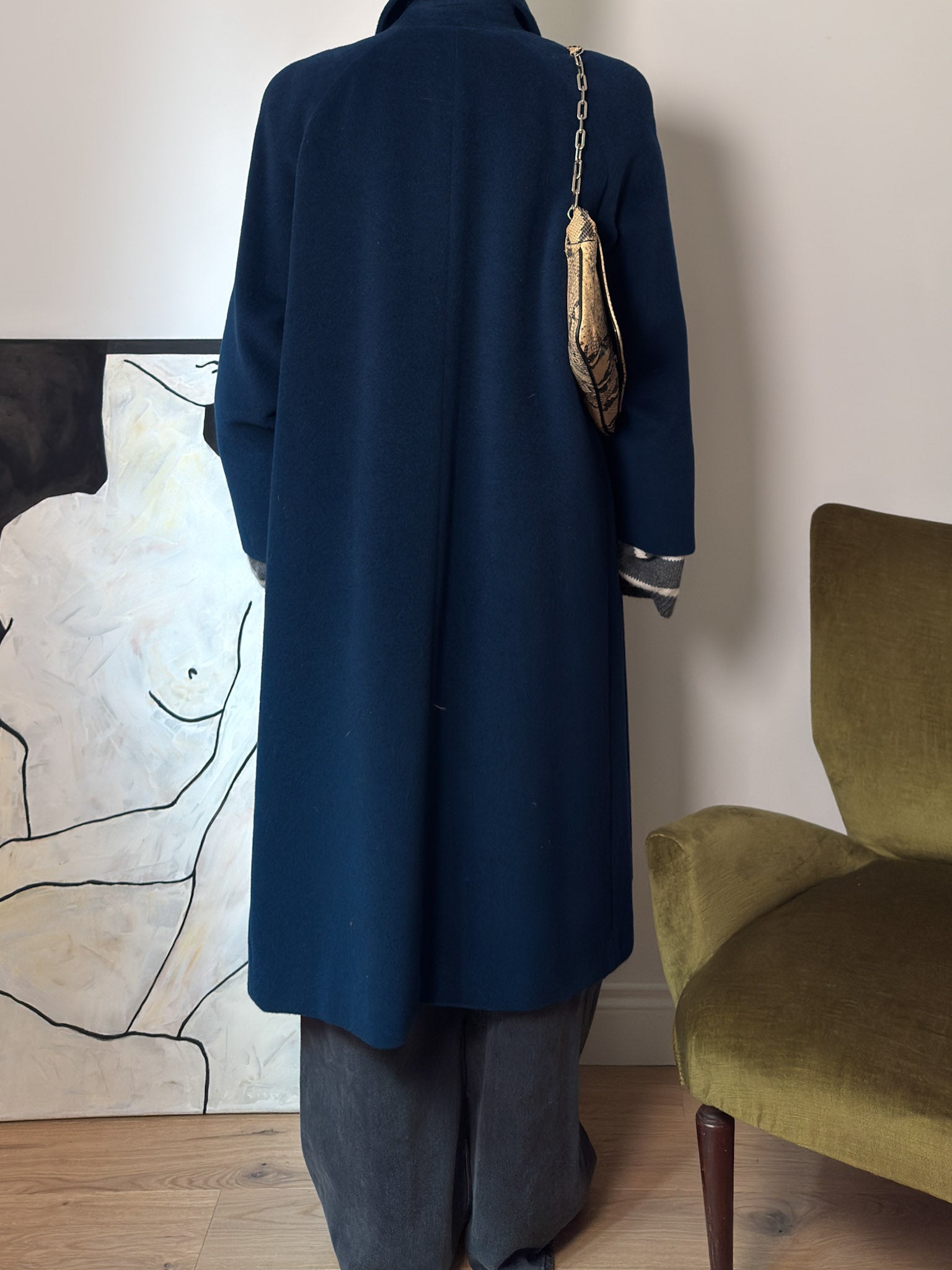 Pure virgin wool blue cobalt coat