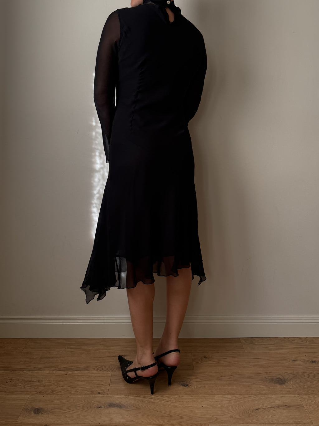 Pure silk black dress